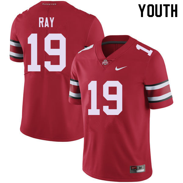 Ohio State Buckeyes Chad Ray Youth #19 Red Authentic Stitched College Football Jersey